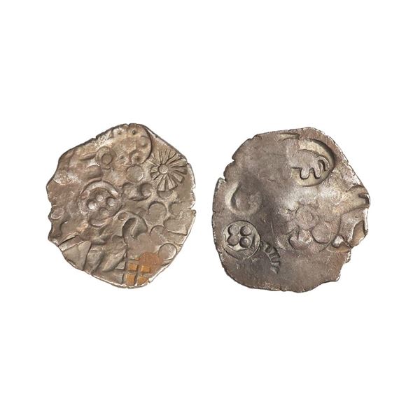Magadha Maha Janapada, Series 0, (6th-5th Century BC), Silver PMC Heavy Unit, 4.41 gms, Mu