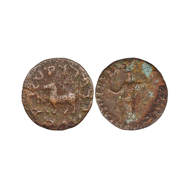 Ancient, Indo-Scythians, Maues (125-85 BC), Copper Unit, 8.43 gms, Obv. Zeus-Shiva with be