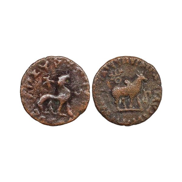 Indo Scythians, Northern Satraps, Zeionises (45/35-5 BC) Copper Unit, 7.58 gms,