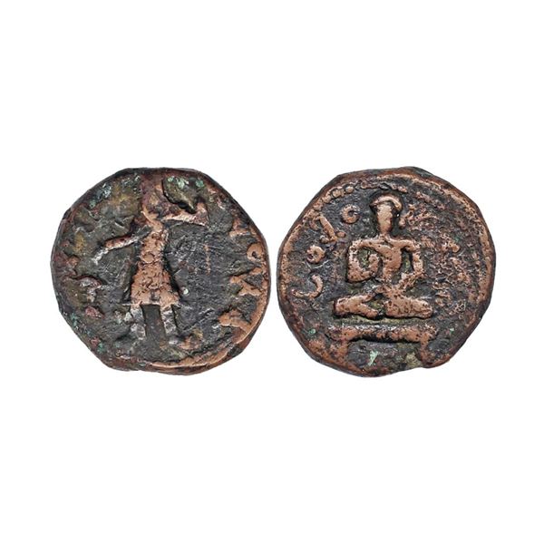 Ancient, Kushan, Kanishka I (127/28-152 AD), Copper Tetradrachm, 16.18 gms, Buddha type, O