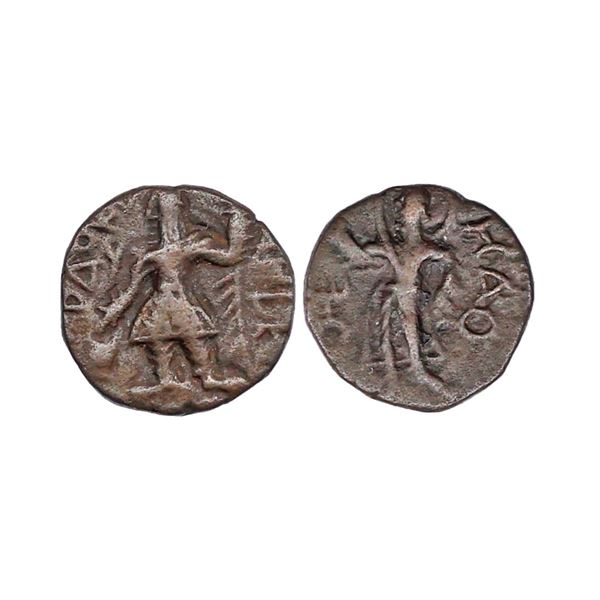 Ancient, Kushans, Kanishka I (128-150 AD), Copper Drachm, 3.74 gms, Lunar God ‘Mao&#