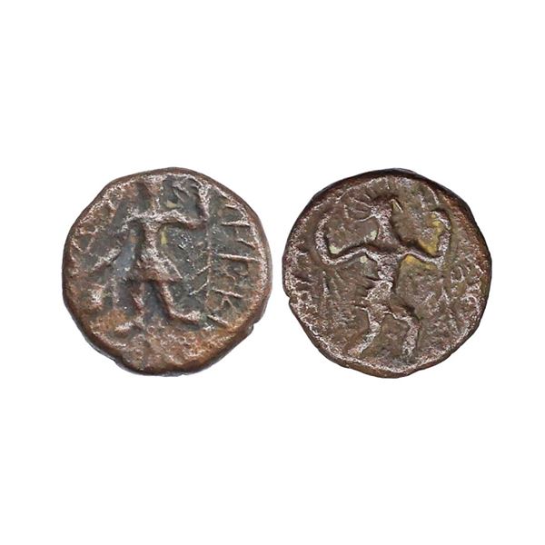 Ancient, Kushans, Kanishka I (128-150 AD), Copper Drachm,4.13 gms, Wind God ‘Oado