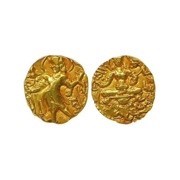 Ancient, Guptas, Chandragupta II (375-415 AD), Gold Dinar, 7.58 gms, Obv. King standing fa