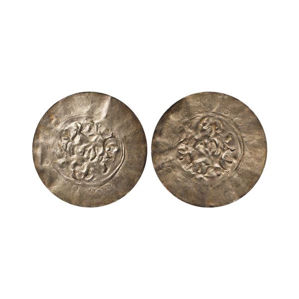 Medieval, Harikela(10th – 11th Century AD), Silver Bracteate, 3.58 gms, Bull to righ
