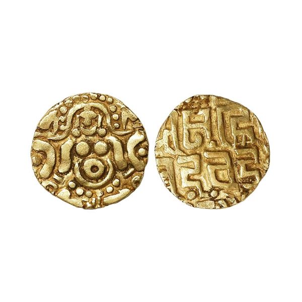 Gahadavalas of Kanauj & Kashi (Varanasi), Govinda Chandradeva (1114-1154 AD), Gold 4-1/2 Masha, 4.02