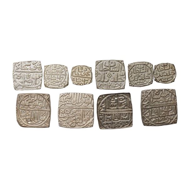 Malwa Sultanate, Set of 5 Denomination, Mahmud Shah II (AH 916-937, 1510-1531 AD), Silver