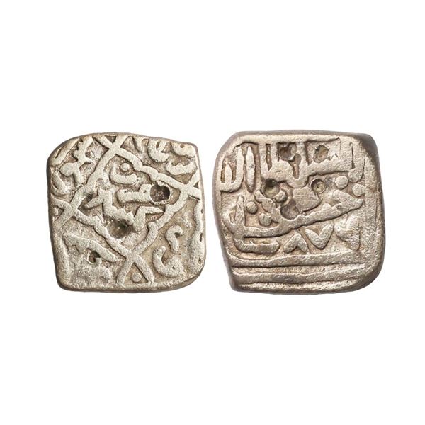 Kashmir Sultanate, Hasan Shah (AH 876-889, 1472-1484 AD), Silver Square Sasnu, 5.92 gms, K