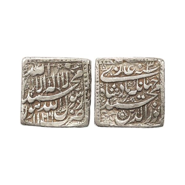 Jahangir (AH 1014-1037, 1605-1628 AD), Silver Square Heavy Rupee, 13.56 gms, Lahore Mint,