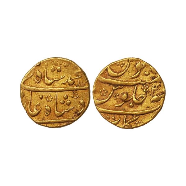 Mughal, Muhammad Shah (AH 1131-1161, 1719–1748 AD), Gold Mohur, 10.88 gms. Muhammad Shah (