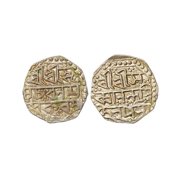 Assam, Sarvvananda Simha (SE 1715-1717, 1793-1795 AD), Matak Rebel Issue, Silver ½ Ru