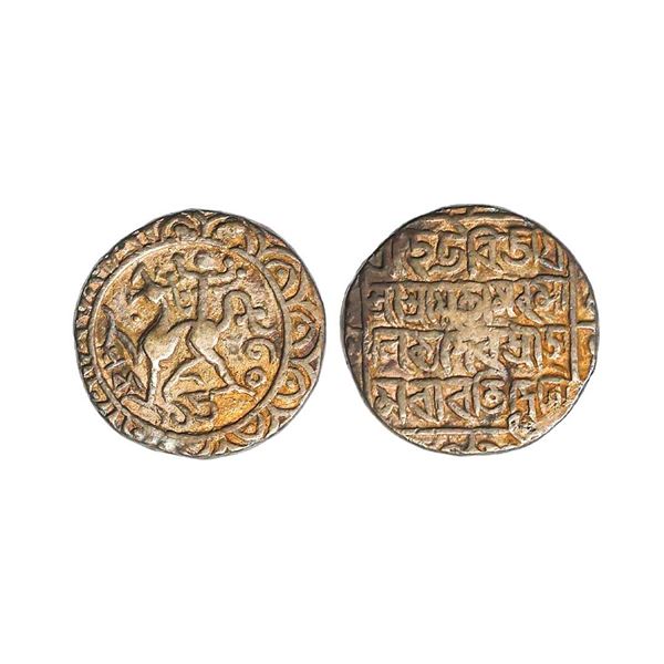 Tripura, Amara Manikya (1577-1586), Tanka, 10.70 gms, SK1503, citing Queen Amaravati, comm