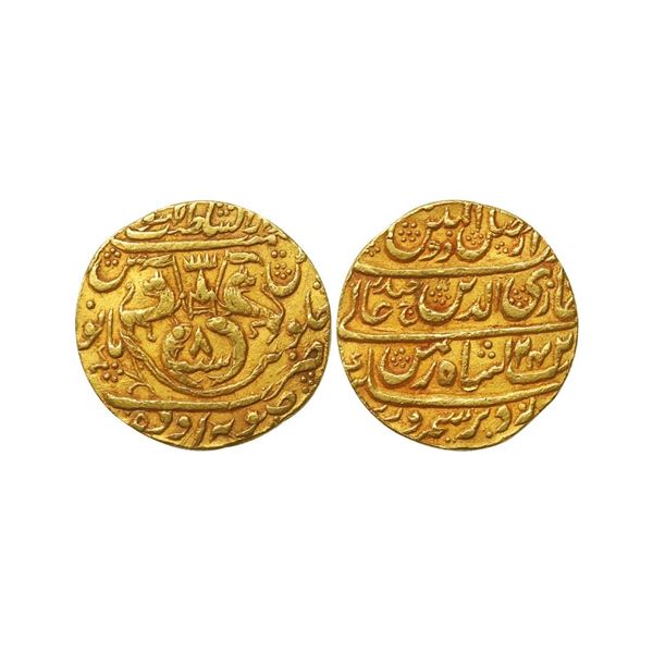 Awadh State, Ghazi-ud-din Haidar (AH 1230-1243, 1819-1827 AD), Gold Ashrafi, 10.63 gms, Da
