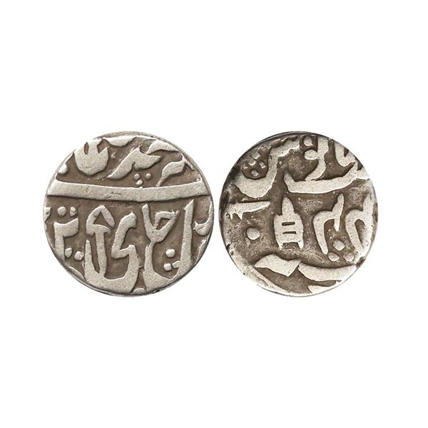 Bindraban State, INO Shah Alam II, Silver ½ Rupee, 5.26 gms, Mominabad Bindraban Mint