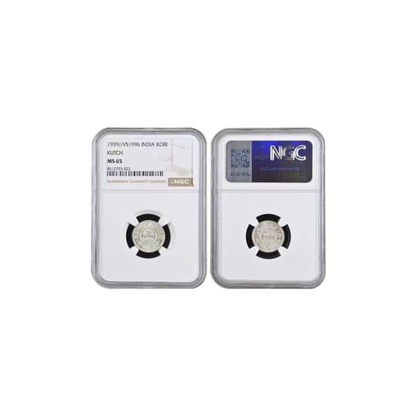 Kutch, Khengarji III (VS 1932-1998 /1875-1942 AD), Bhuj Mint, Silver Kori, VS 1995 /1939 AD, 6th Ser