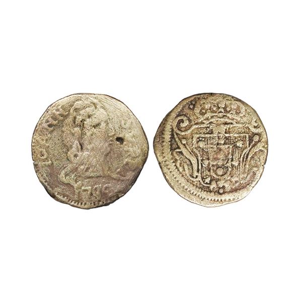 Portuguese India, D. João V (1706-1750) Silver Pardau, 5.35 gms
