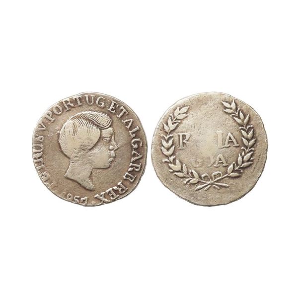 Portuguese India, D. Pedro V (1853-1861) Silver Rupee, 11.14 gms