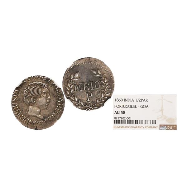 Portuguese India, Goa, D. Pedro V (1853-1861 AD), Silver Meio Pardau, 1860 AD