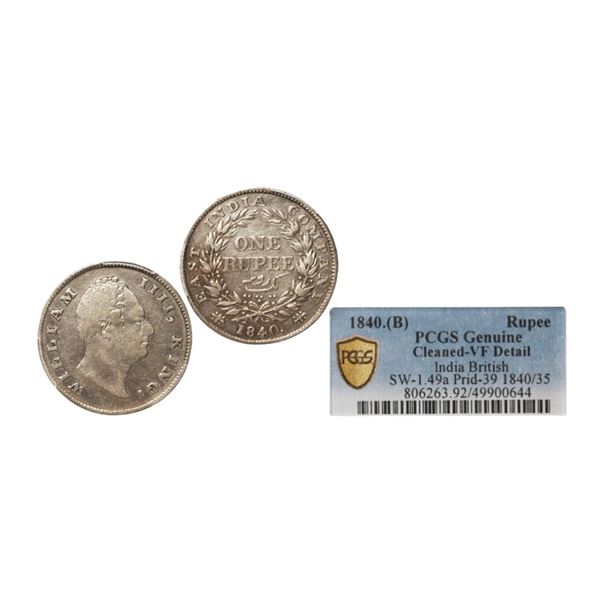 William IIII, Silver Rupee, 1840, Calcutta Mint
