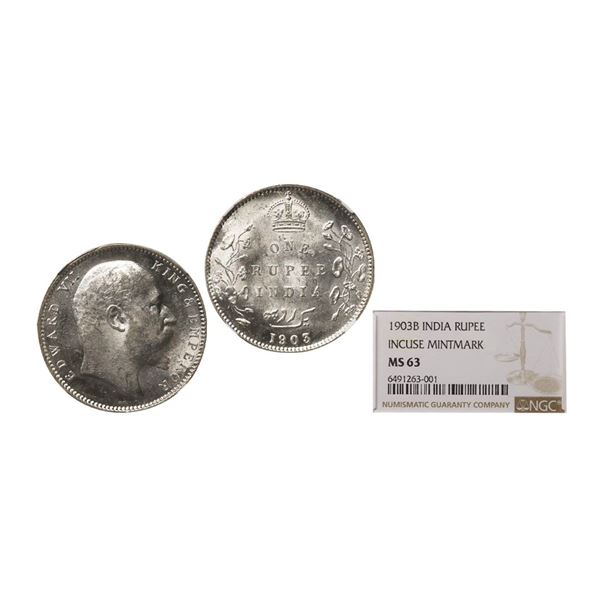Edward VII King & Emperor, Silver Rupee, 1903, Bombay Mint. Edward VII King &amp; Emperor,