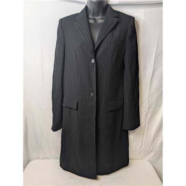Babaton Blazer black and white pinstripe long