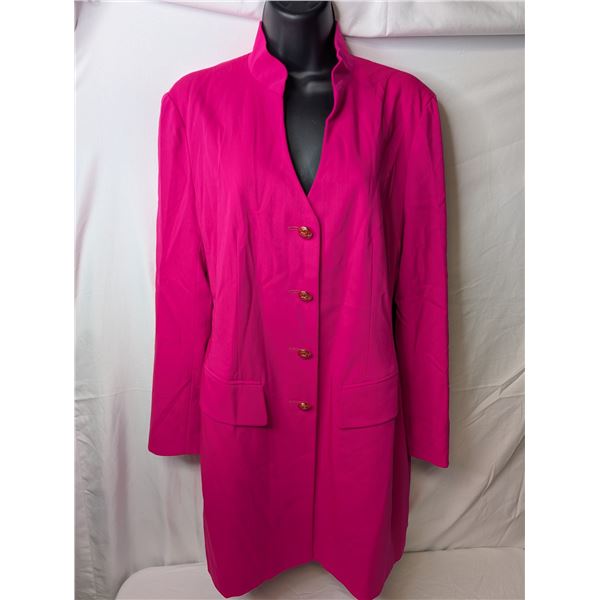 Escada Blazer (long) hot pink with gold buttons 100% wool
