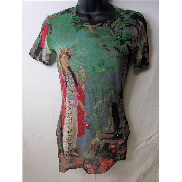 Jean Paul Gaultier sheer t-shirt religious print