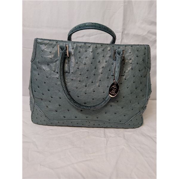 Klein Karoo Ostrich leather handbag green/blue tone
