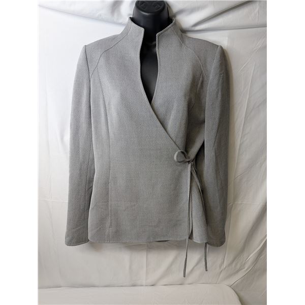 Linda Allard Ellen Tracy Blazer gray - cross body tie