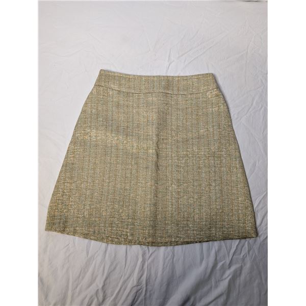 Clara Collins green gold mini skirt