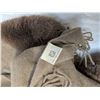 Image 3 : Pretty Persuasions brown fur trim shawl
