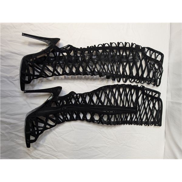 Carvela black Gladiator knee-high heels