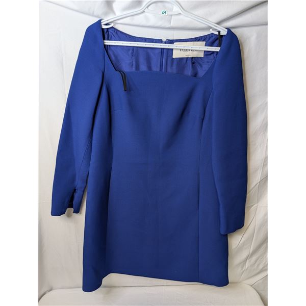 Valentino dress long sleeve square neckline royal blue