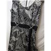 Image 2 : Cami Leboff Vintage sleeveless B&W sparkle floral pattern long dress