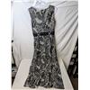 Image 3 : Cami Leboff Vintage sleeveless B&W sparkle floral pattern long dress