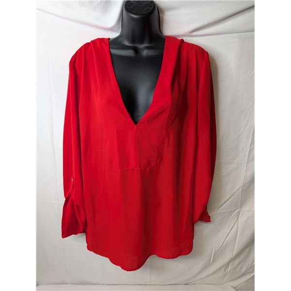Seventh Ave. design red hooded blouse