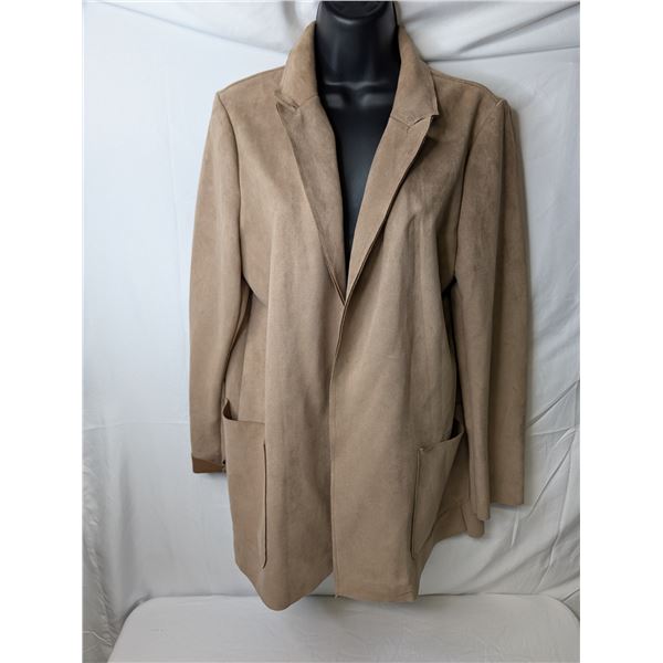 Premise Jacket tan brown faux leather ultra suede feel