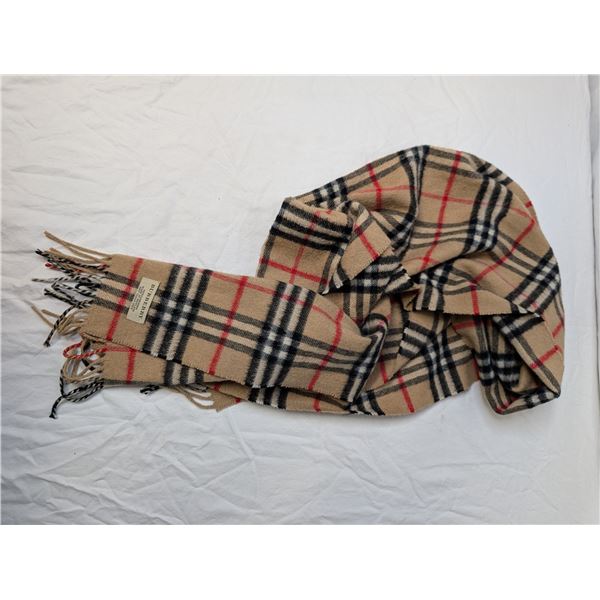 Burberry Brown Plaid cashmere scarf *note minimal damage