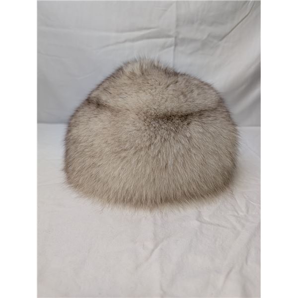 White round fur hat