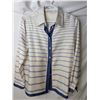 Image 1 : Hermes long sleeved blouse cream with blue stripe silk blend