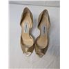 Image 1 : Jimmy Choo Gold sparkle open toe heels
