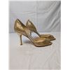 Image 2 : Jimmy Choo Gold sparkle open toe heels
