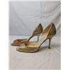Image 3 : Jimmy Choo Gold sparkle open toe heels