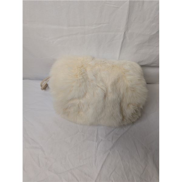 White fur hand muff