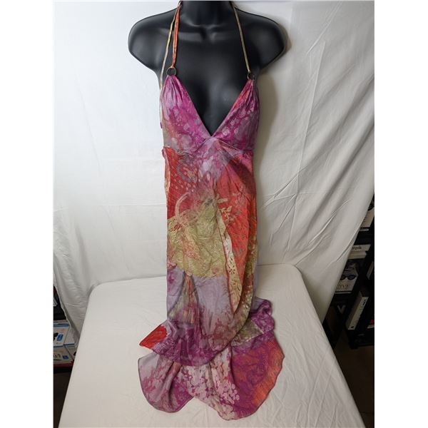 Just Cavalli Snake print halter dress