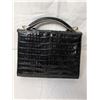 Image 2 : Black crocodile leather handbag