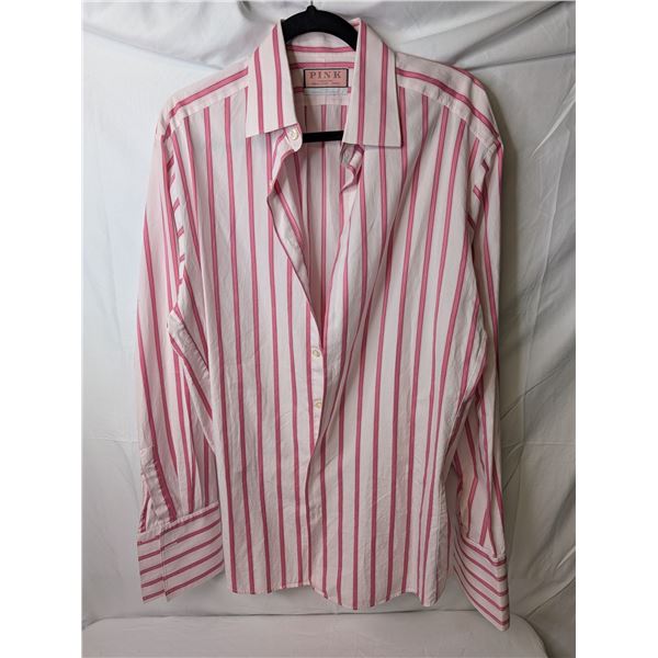PINK men's dress shirt pink stripe
