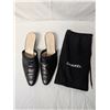 Image 1 : Chanel black leather 'Double C' mules