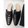 Image 2 : Chanel black leather 'Double C' mules