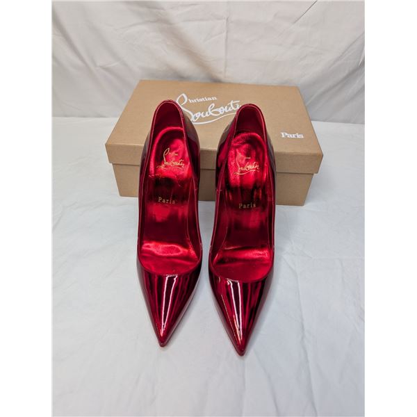 Christian Louboutin So Kate 120 patent psychic (ruby red w/box)