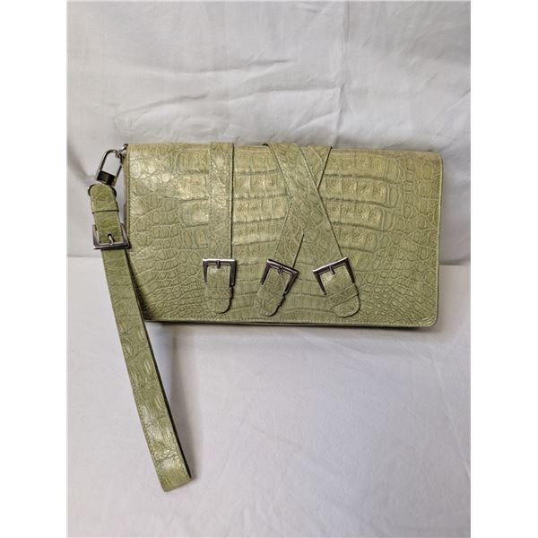 EK genuine crocodile purse green with buckles